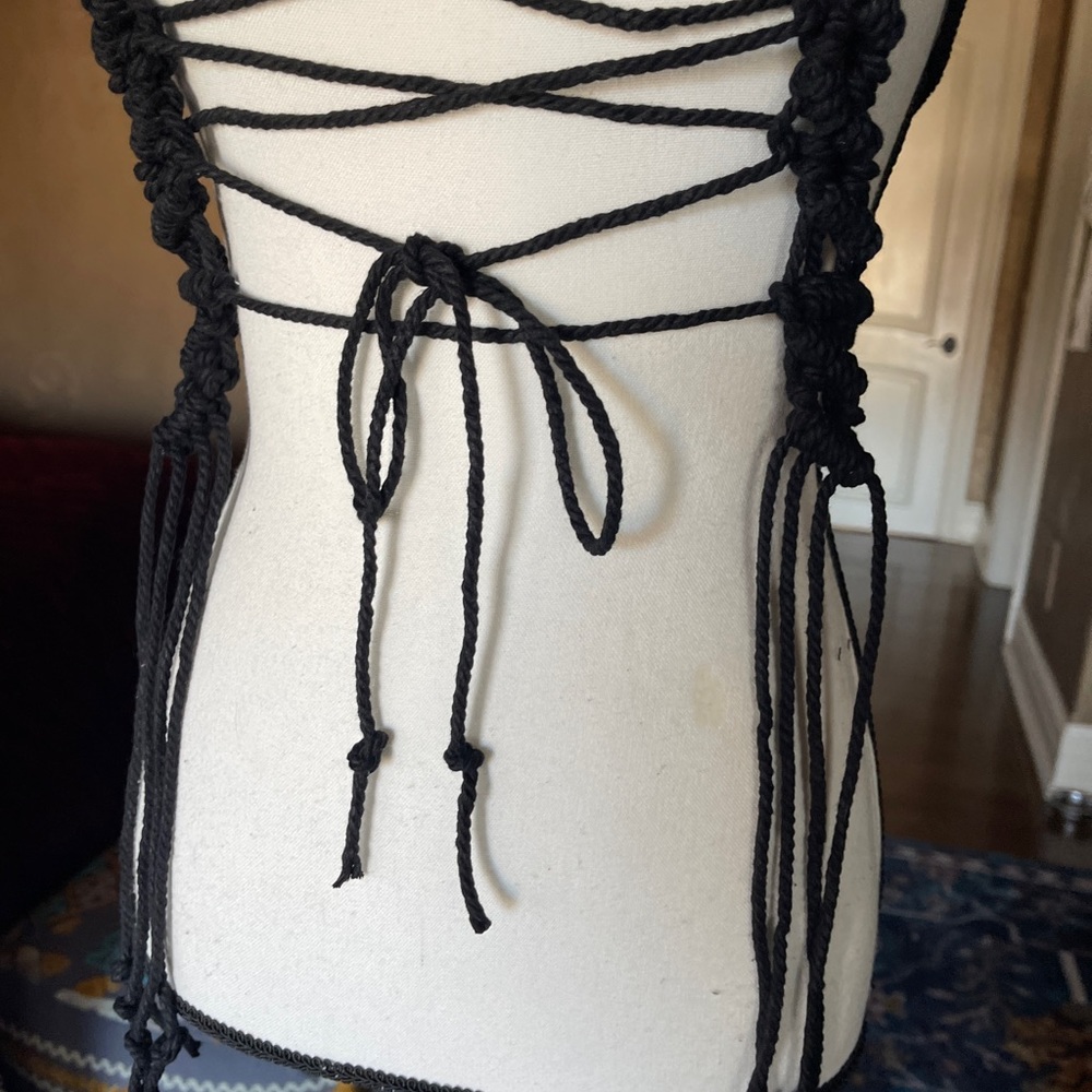 Handmade Macramé Corset Top - Picture 9 of 11